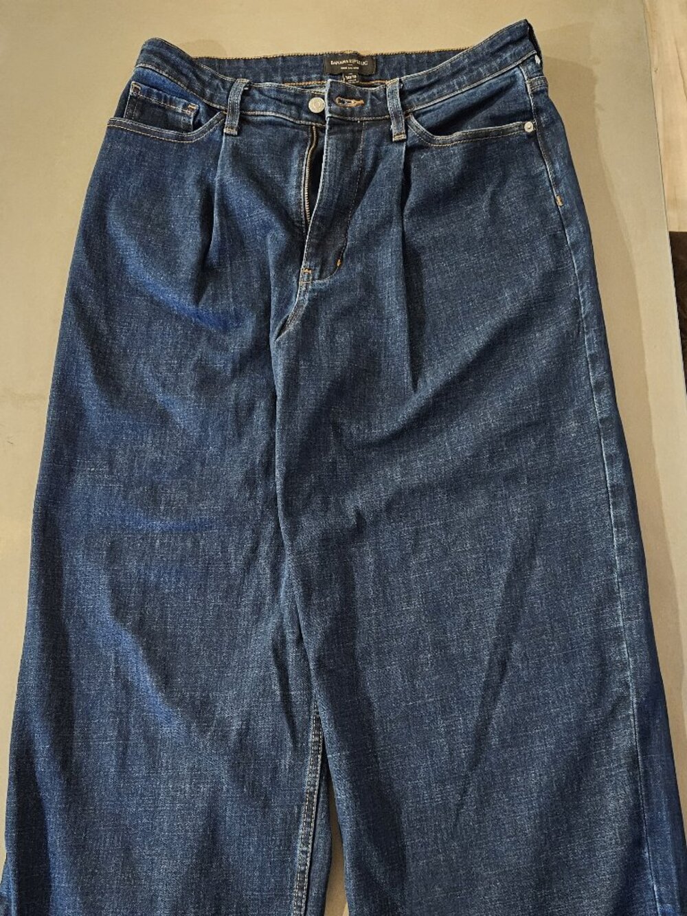 Women's Banana Republic Wide Leg Crop Indigo Dark Denim Jeans 30/10 Tall Long